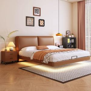 Moderno lusso in legno camera da <span class=keywords><strong>letto</strong></span> mobili morbidi letti con fondina king Size <span class=keywords><strong>letto</strong></span> <span class=keywords><strong>matrimoniale</strong></span> telaio <span class=keywords><strong>180x200</strong></span> con Design luci - Product Image 5