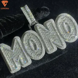Fashion Custom Letter pendant Jewelry 925 Silver Pass Diamond Tester Iced Out Vvs Moissanite Hip Hop Pendant