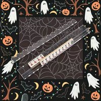 Livraison rapide, jeu de mahjong américain complet de la série Black Ghost pour Halloween, jeu de société miniature portable en acrylique durable avec 160 tuiles