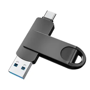 USB flash drive tipe C, ponsel komputer 3.0 kapasitas besar USB 256 drive Tipe C dengan port ganda tipe C OTG 3.0 cocok untuk A