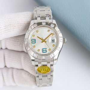 Montre mécanique unisexe de luxe en acier inoxydable avec affichage de la date, cadran à aiguilles serti de diamants, style business et mode - Product Image 3