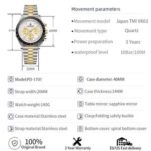 Montre Pagani Design de luxe en or, montre à quartz pour homme, <span class=keywords><strong>date</strong></span> automatique, chronographe de vitesse, cristal saphir AR, montre-bracelet pour homme, nouveauté 2025 - Product Image 2