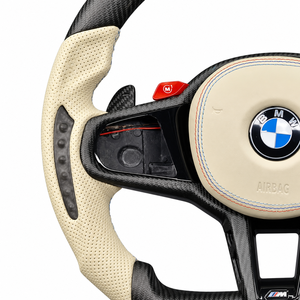 Volant de voiture en cuir perforé M Sport avec bande jaune pour BMW F10 E90 F15 F11 F21 F23 F45 F46 F87 F30 F31 F32 F36 F80 F82 - Product Image 6