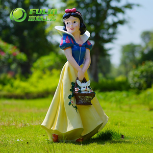 1.2m <span class=keywords><strong>Blanche</strong></span>-<span class=keywords><strong>Neige</strong></span> et <span class=keywords><strong>Prince</strong></span> Charmante Sculpture en Fibre de Verre avec Statues en Résine des Sept Nains pour Affichage des Ornements de Jardin Extérieur - Product Image 1