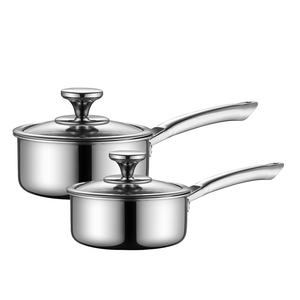 Casserole et pot à lait en acier inoxydable personnalisés avec couvercle, compatibles <span class=keywords><strong>induction</strong></span>, lave-vaisselle et four - Product Image 1
