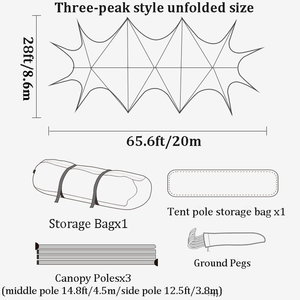 Tente dôme de camping Three Peaks Lotus Cloud en tissu Oxford, imperméable >3000mm, grande tente de camping d'été Camel Peak, auvent à vendre - Product Image 6