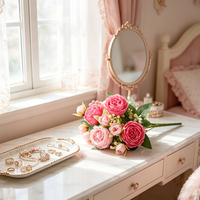 Bouquet de fleurs de pivoine artificielles en soie, fausses fleurs pour la décoration de mariage, décoration de la maison, arrangements floraux, centre de table