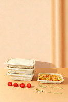 Boîte à lunch jetable en bambou écologique 18oz 26oz 34oz 500ml 750ml 1000ml, compatible micro-ondes, pour la préparation des repas et les restes