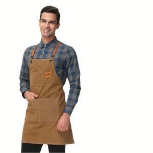 Tablier personnalisé en coton tendance pour cuisine, chef, barista, barbecue, bar, coiffeur, femmes et hommes - Product Image 2