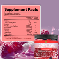 Gomitas de Monohidrato de Creatina de marca personalizada para el crecimiento muscular, entrenamiento, recuperación de energía, suplementos naturales para adultos