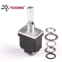 TOOWEI DPDT 15A 12V On/Off/On Levier étanche Anti mauvaise manipulation Verrouillage Interrupteur à bascule