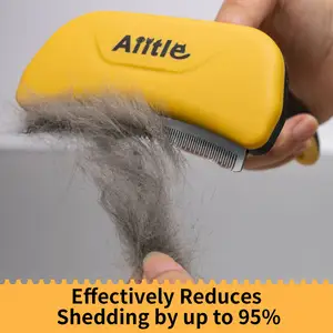 Professional Self Cleaning Stainless Steel Blade Pet Hair Dog And Cat Deshedding Brush