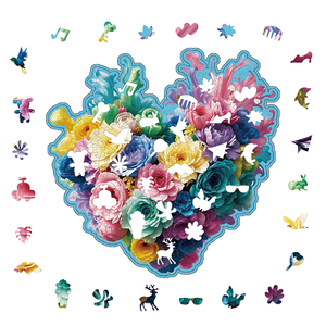 Rompecabezas de Madera Educativo y Ecológico de <span class=keywords><strong>300</strong></span> <span class=keywords><strong>Piezas</strong></span> con Diseño de Corazón Floral para Adultos, Decoración del Hogar y Relajación Olyda - Product Image 2