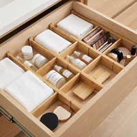 Séparateurs en bois de bambou réglables, tiroirs personnalisés, séparateurs, ustensiles extensibles pour la cuisine, nouveauté