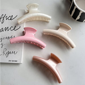 Franse Retro Effen Kleur Zomer Grijp Clip Grote Plastic Vrouwen Haarklauw - Product Image 2