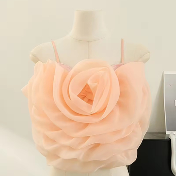 A8879 Holiday Styles Three-Dimensional Flower Women Tops Summer Camisole Women Tops