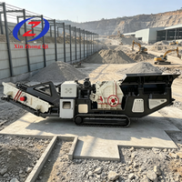 Petit concasseur de pierres mobile 5-50t/h, compact, portable, alimenté par un moteur, pour les petites entreprises de travaux de carrière, garantie 1,5 an