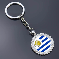 Llavero con la Bandera de Rusia con un Diseño de Flor Adornada con Pedrería, Adecuado como Colgante para Bolsos, Accesorio de Cristal