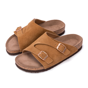 Chất Lượng Cao Unisex Zurich Khóa Nút Chai Dép Da Bò Chính Hãng Da Vòm Hỗ Trợ Chống-Trượt Birkenstocks Lấy Cảm hứng từ Chân Giường - Product Image 3