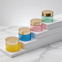 Pot en verre borosilicate personnalisé avec étiquette privée, couvercle en plastique/aluminium pour poudre libre, crèmes corporelles, soins de la peau, lotion - 10-50g