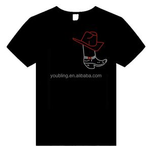 9色ホットフィックスカウガールハットブーツラインストーン転送カウボーイブーツラインストーンアイアンオンモチーフデカールパッチ熱伝達デザイン - Product Image 4