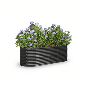 Grand lit de jardin surélevé en acier anthracite thermolaqué, durable, pour usage domestique moderne - Product Image 1