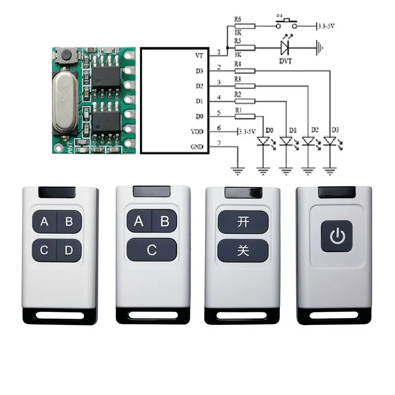 원격 제어 송신기 및 수신기 433 Mhz Rf 송신기 및 수신기 모듈 원격 Io 모듈 무선 Rf 모듈