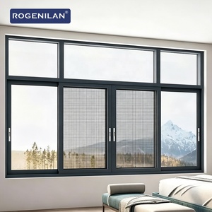 Fenêtre coulissante moderne en aluminium à double vitrage avec <span class=keywords><strong>moustiquaire</strong></span>, sur mesure, de l'usine Rogenilan - Product Image 1