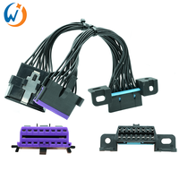 Cable de extensión de 16 pines hembra a macho/hembra, Conector de enlace de diagnóstico, Cable adaptador divisor OBD2, Volkswagen y Buick