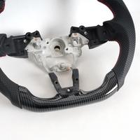 Setir Mobil Kulit Serat Karbon Asli Terlaris Mazda MX-5 Miata 2016-2023 Merah 3 Palang Sport Kelas C 35mm/40MM