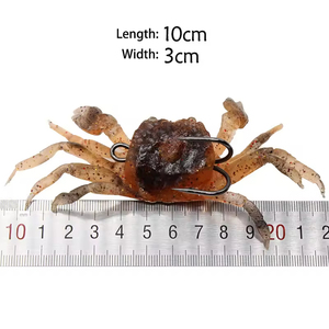 Aotuo Leurre souple réaliste en forme de <span class=keywords><strong>crabe</strong></span>, 10 cm, 34 g, avec hameçon, leurre nageur lesté pour la pêche au bar en <span class=keywords><strong>eau</strong></span> salée - Product Image 3