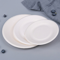 Assiettes de base pour gâteaux en pulpe de bagasse de canne à sucre biodégradable et jetable, 6, 7 et 8 pouces, écologiques, pour fêtes d'anniversaire, vaisselle personnalisable
