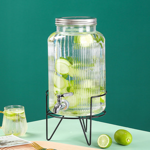 Internet-Famous Niu Bi Grand Seau <span class=keywords><strong>en</strong></span> <span class=keywords><strong>Verre</strong></span> <span class=keywords><strong>Robinet</strong></span> <span class=keywords><strong>Pichet</strong></span> Haute Capacité pour Eau Froide Boissons Maison Vin Fruits Cola Bière - Product Image 2
