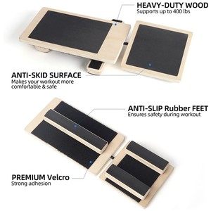 Corrección de postura Tobillo de madera Equilibrio Wobble Board Entrenador de estiramiento de pies para fisioterapia Deportes Pizarra promocional - Product Image 3
