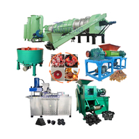 Dernière machine de fabrication de briquettes de biochar, machine à charbon de coco, ligne complète d'équipement de production de charbon de bois