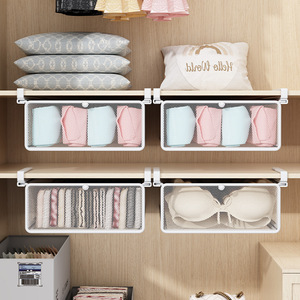 Cesta de cajón colgante de Metal, organizador de ahorro de espacio para ropa interior y calcetines, armario de almacenamiento, herramienta mágica - Product Image 3