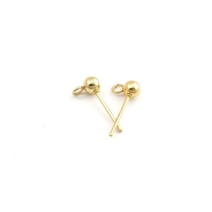 Boucles d'oreilles à billes en acier inoxydable, or rose, argent, or, perles rondes de 3 mm, pour la fabrication de bijoux DIY, usage quotidien, unisexe - Product Image 3