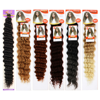 Cheveux synthétiques à crocheter Deep Wave, style bohème, torsades profondes, 24 pouces, 100g, fibre haute température, extension de tresses ondulées effet océan, bouclées