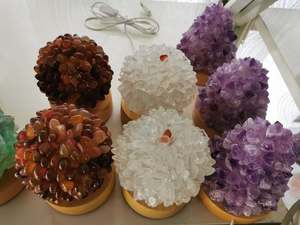 Novedades, Lámpara de Noche de Cristal de Cuarzo Natural Tallado a Mano, con Piedras Preciosas Mixtas de Colores, para Decoración con Cristales - Product Image 3