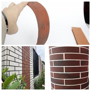 Tuiles murales flexibles en texture de roche/pierre/<span class=keywords><strong>bois</strong></span>/cuir pour l'extérieur, panneaux muraux A1 ignifuges, tuiles décoratives artificielles pour l'extérieur - Product Image 2