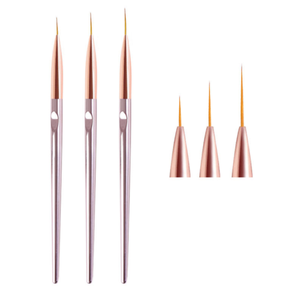 Pinceau à ongles en métal rose 7/9/11/15/20 mm pour dessin fin, rayures françaises, fleurs, peinture, stylo de manucure - Product Image 1