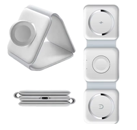 Station de charge rapide 15W avec logo personnalisé, chargeur sans fil magnétique pliable 3 en 1 avec matériau Gan pour Iwatch pour iPhone
