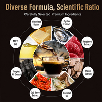 Café Énergisant pour Hommes MACA Baies de Goji Café Noir Essence Jaune Peptide d'Huître Poudre de Café Songming 150g