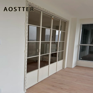 <span class=keywords><strong>Porte</strong></span> coulissante pliante accordéon en aluminium à double vitrage, à rupture <span class=keywords><strong>de</strong></span> pont thermique, style français, blanc, AOSTTER NFRC AS2047 - Product Image 2