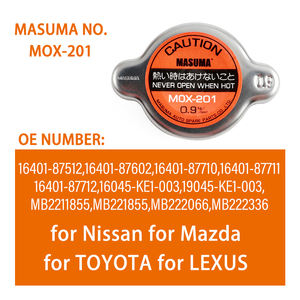 MOX-201 MASUMA Système <span class=keywords><strong>de</strong></span> refroidissement universel pour voiture, couvercle <span class=keywords><strong>de</strong></span> radiateur automobile, bouchon <span class=keywords><strong>de</strong></span> radiateur 0.9 et 1.1 pour Nissan pour Toyota 21430-01F00 - Product Image 2
