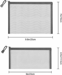 Eco-friendly Plastic Document Pouch Nylon Branded Organizer Pouch Travel <b>Storage</b> Makeup Clear Organizer Mesh Zipper Pouch - Product Image 3