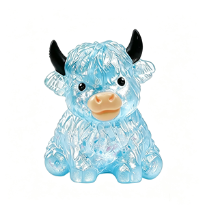 Vente chaude : Jouet sensoriel anti-stress souple et moelleux en forme de vache des Highlands, avec paillettes et cristaux, à récupération lente, pour enfants de 5 à 7 ans - Product Image 3