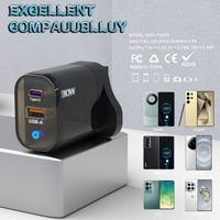Cargador de teléfono móvil transparente de 30W PD3.0 USB A, adaptador de carga rápida de interfaz dual para Xiaomi Huawei Honor, 30W