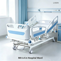Lisen MX-L4 Klappbares 3-Funktionen-Krankenhausbett Manuell Kaltgewalzter Stahl Rücken- und Beinhebung CE-Zertifiziert für Pflege