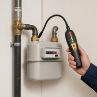 Détecteur de fuite de gaz combustible portatif (type sonde) AS8800L avec capteur semi-conducteur/catalytique, alimenté par piles AAA